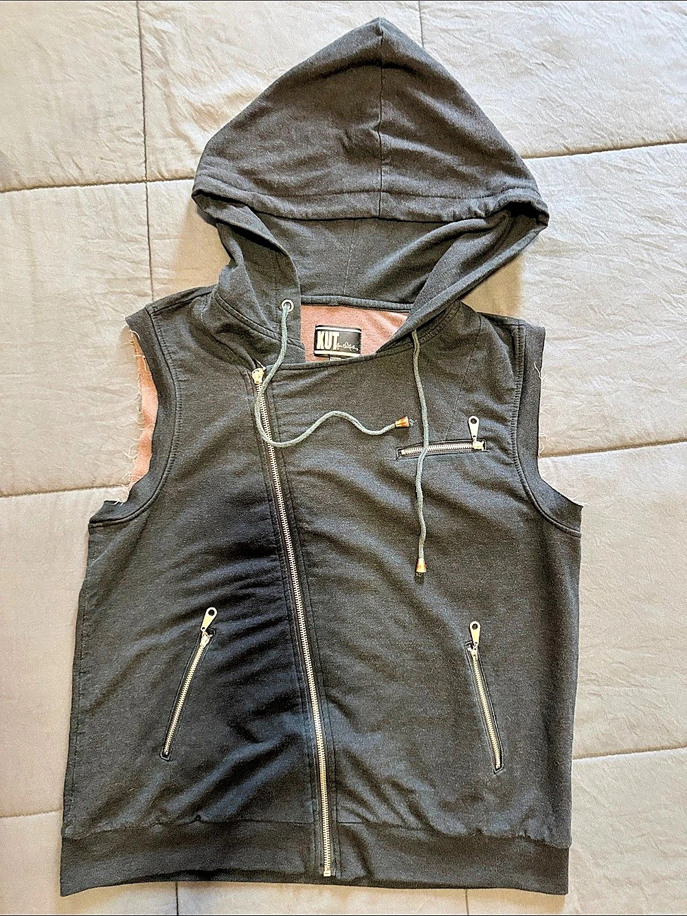 KUT from the Kloth Women's Black Hooded Vest Large